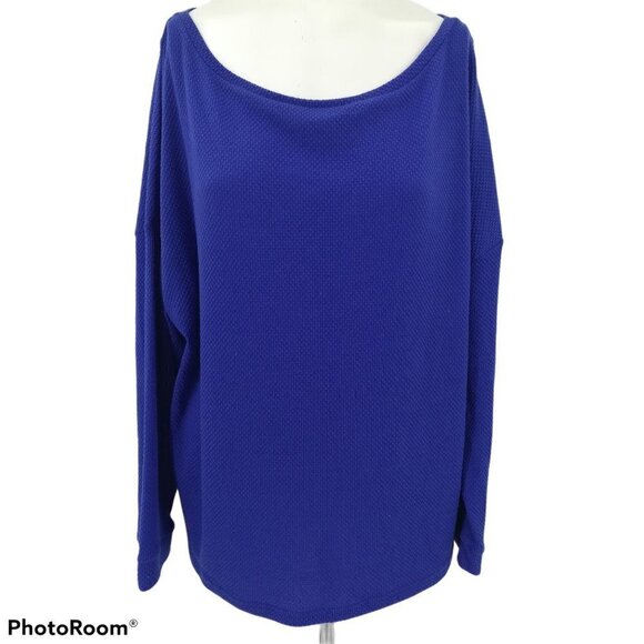 Flawless Blue Knit Top Size M Super Stretchy - Picture 1 of 14